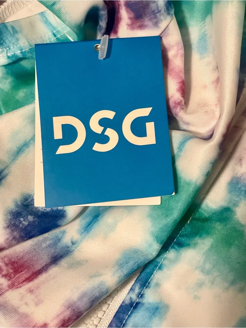 DSG Girls Tie Dye One Piece Swimsuit UPF 50+ Short Sleeve Size S (8/9) NWT